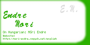 endre mori business card
